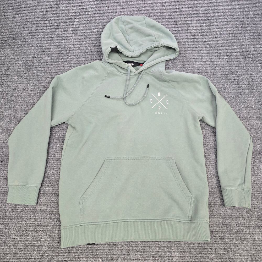 Dope Hoodie Men’s Large Sage Green Pullover Logo Sweatshirt - Picture 2 of 6